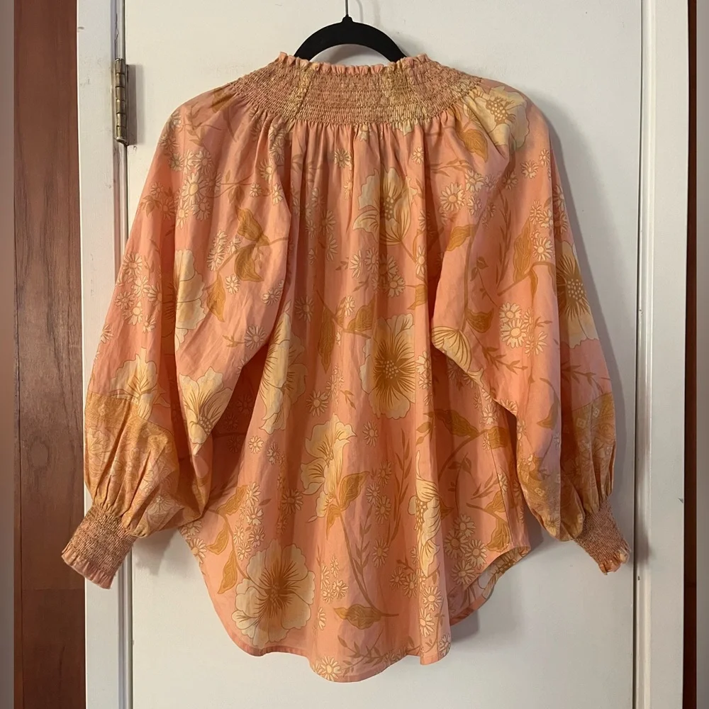 Spell & The Gypsy The Sloan Blouse in Peach Floral - Picture 4 of 6
